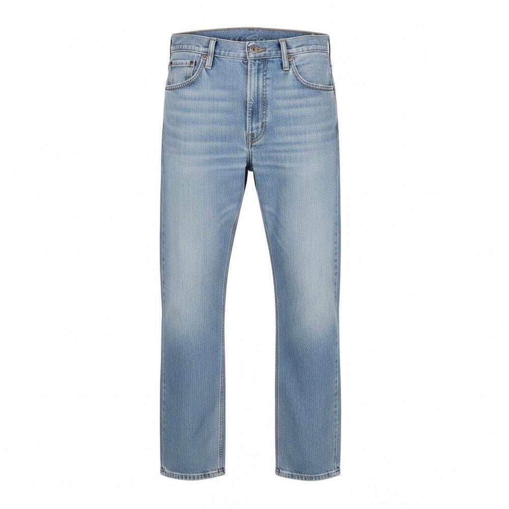 Levis 569 Jeans Mens 37x28 Light Wash Blue Denim Relaxed Fit Straight Distressed